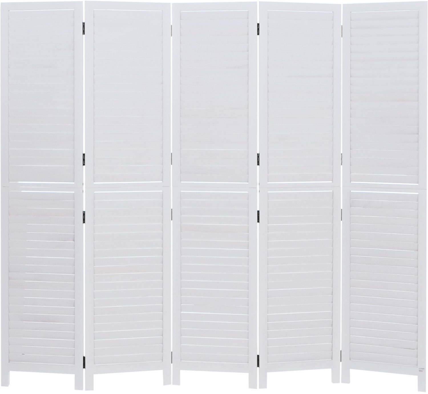 MCW Kamerscherm MCW-C30b, ruimteverdeler, scheidingswand, zichtbescherming, vintage paulowniahout 180x200 cm ~ shabby wit