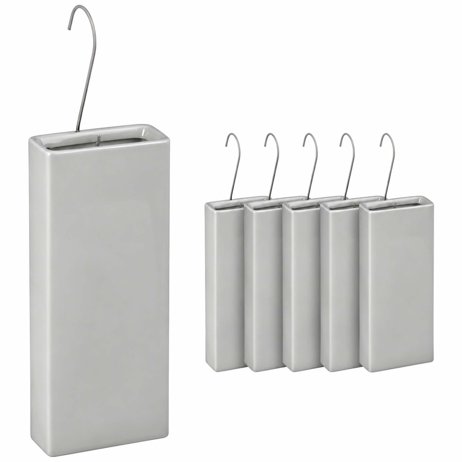 Waterverdamper radiator - set van 6 - 400 ml - keramiek - lichtgrijs