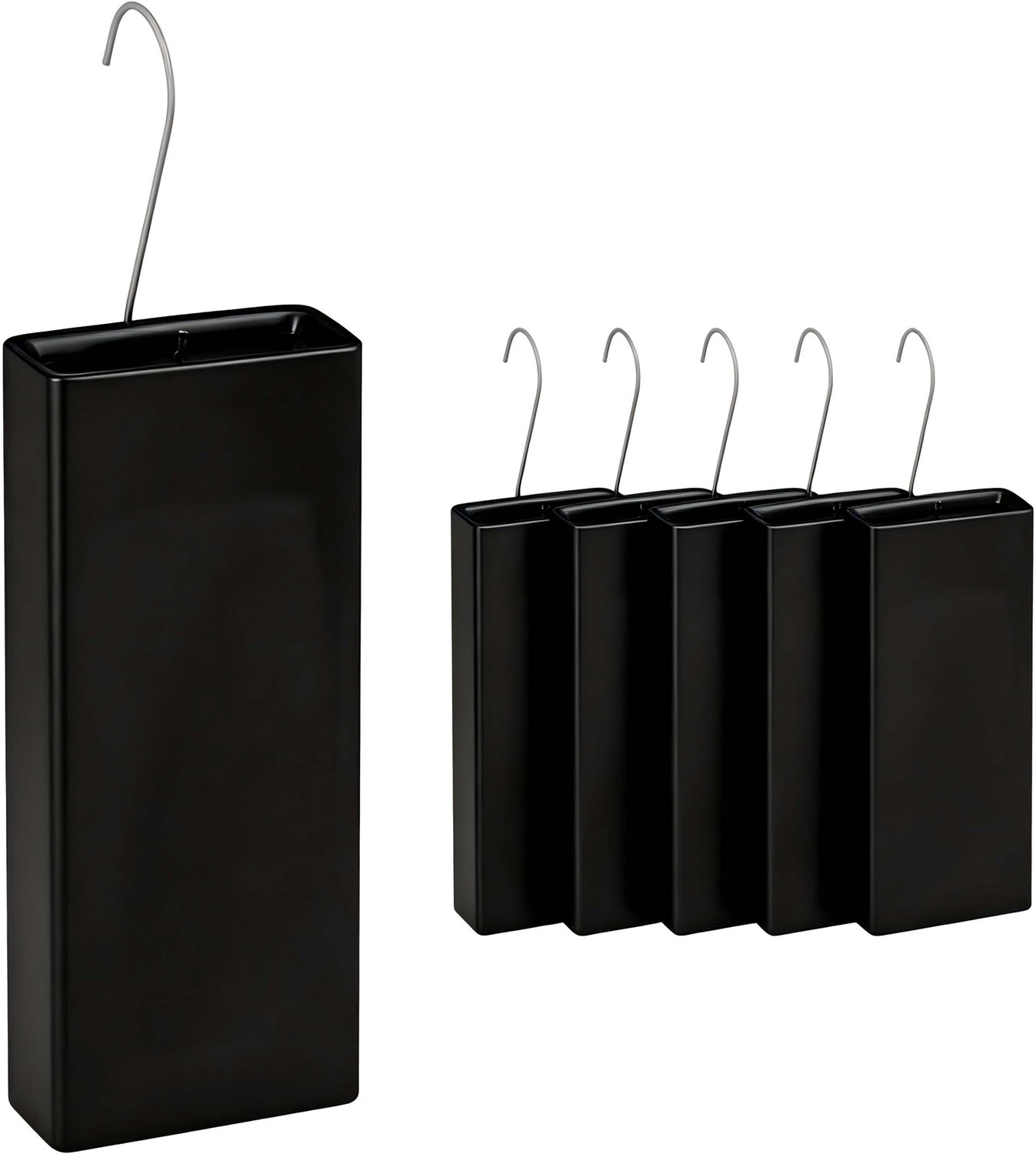 Waterverdamper radiator - set van 6 - 400 ml - keramiek - zwart