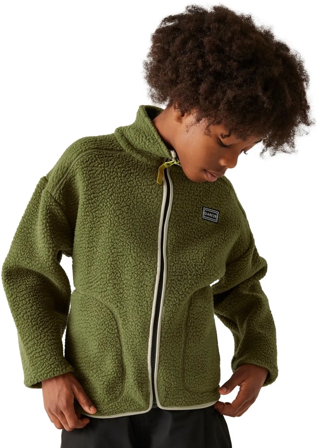 Zesty rekbaar isolerend actief fleece-vest voor kinderen Olijf