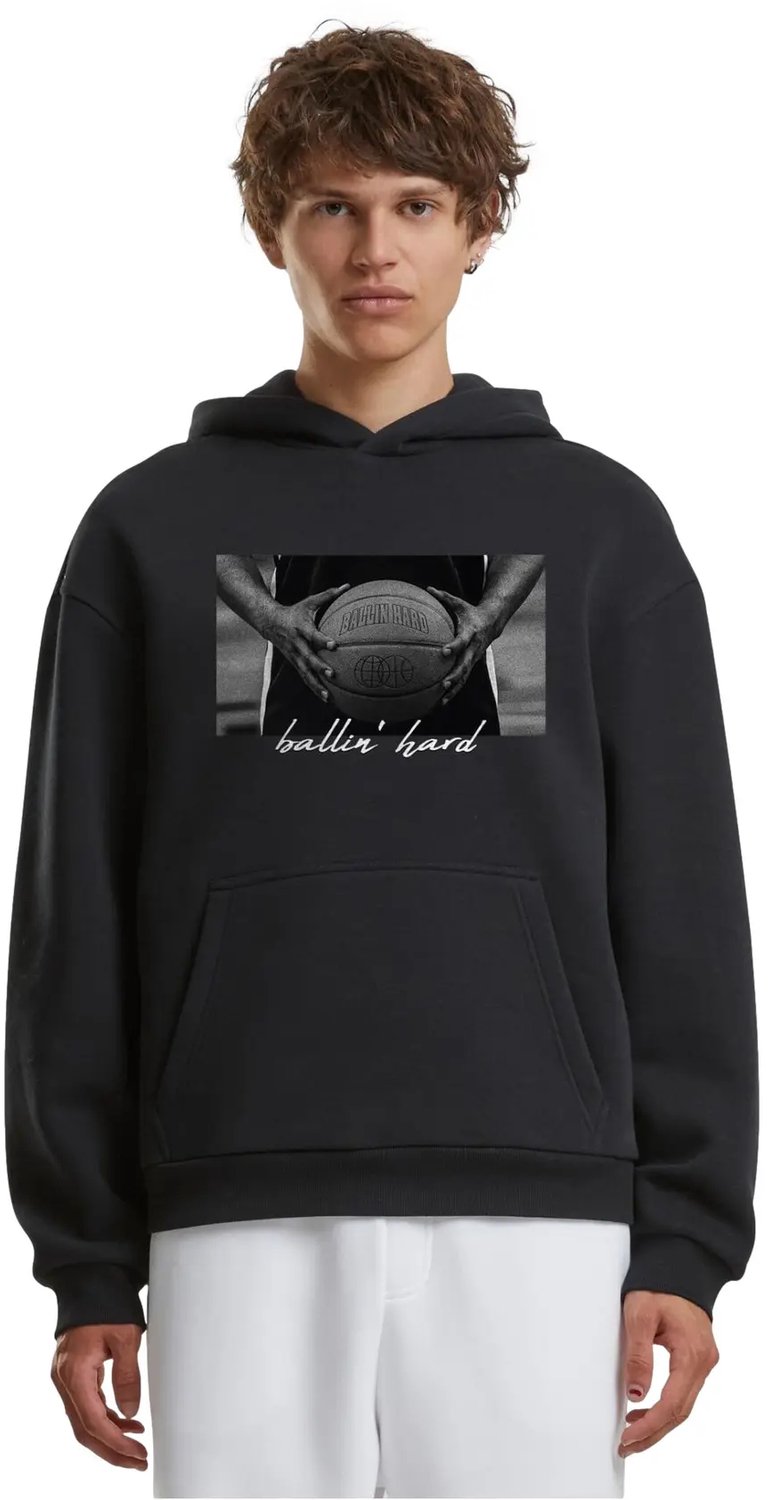 Hoodie Mister Tee Ballin Hard Zwart