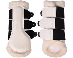 Gesloten peesbeschermers voor paard met bont HKM Comfort Premium Mesh