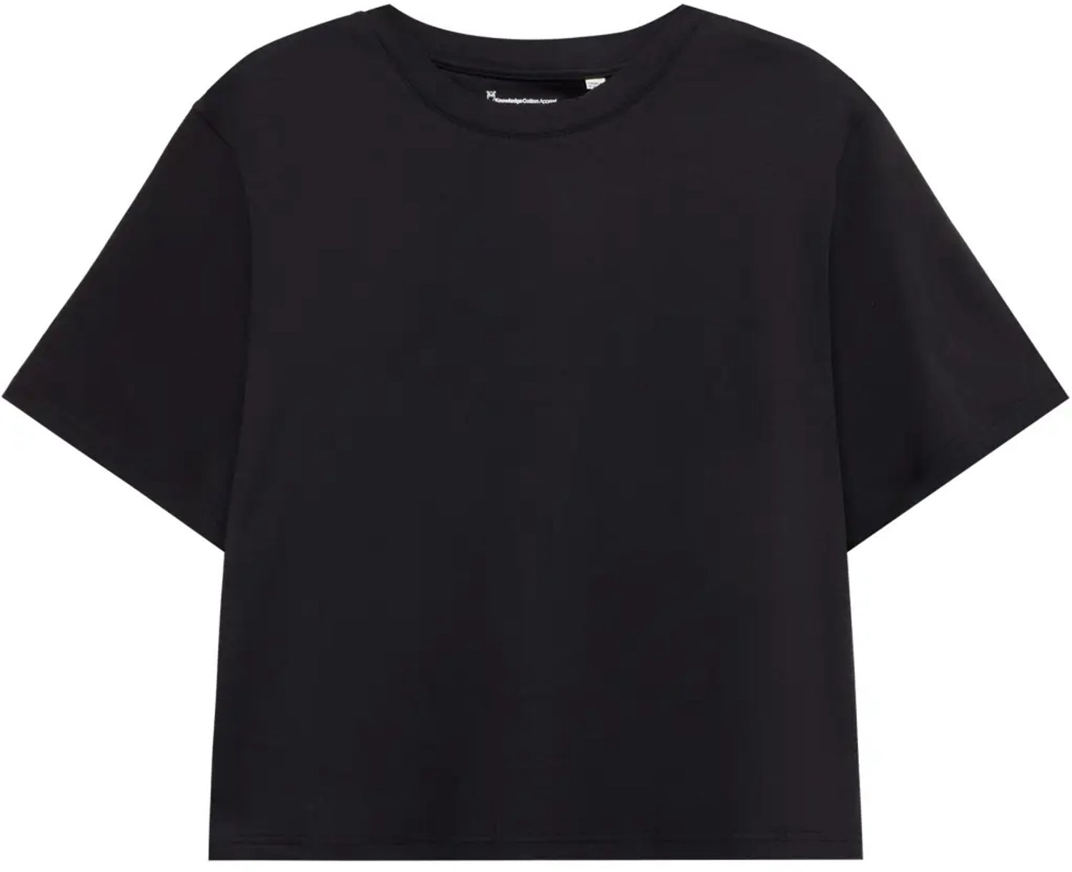 Casual gemerceriseerd T-shirt vrouw KnowledgeCotton Apparel Zwart
