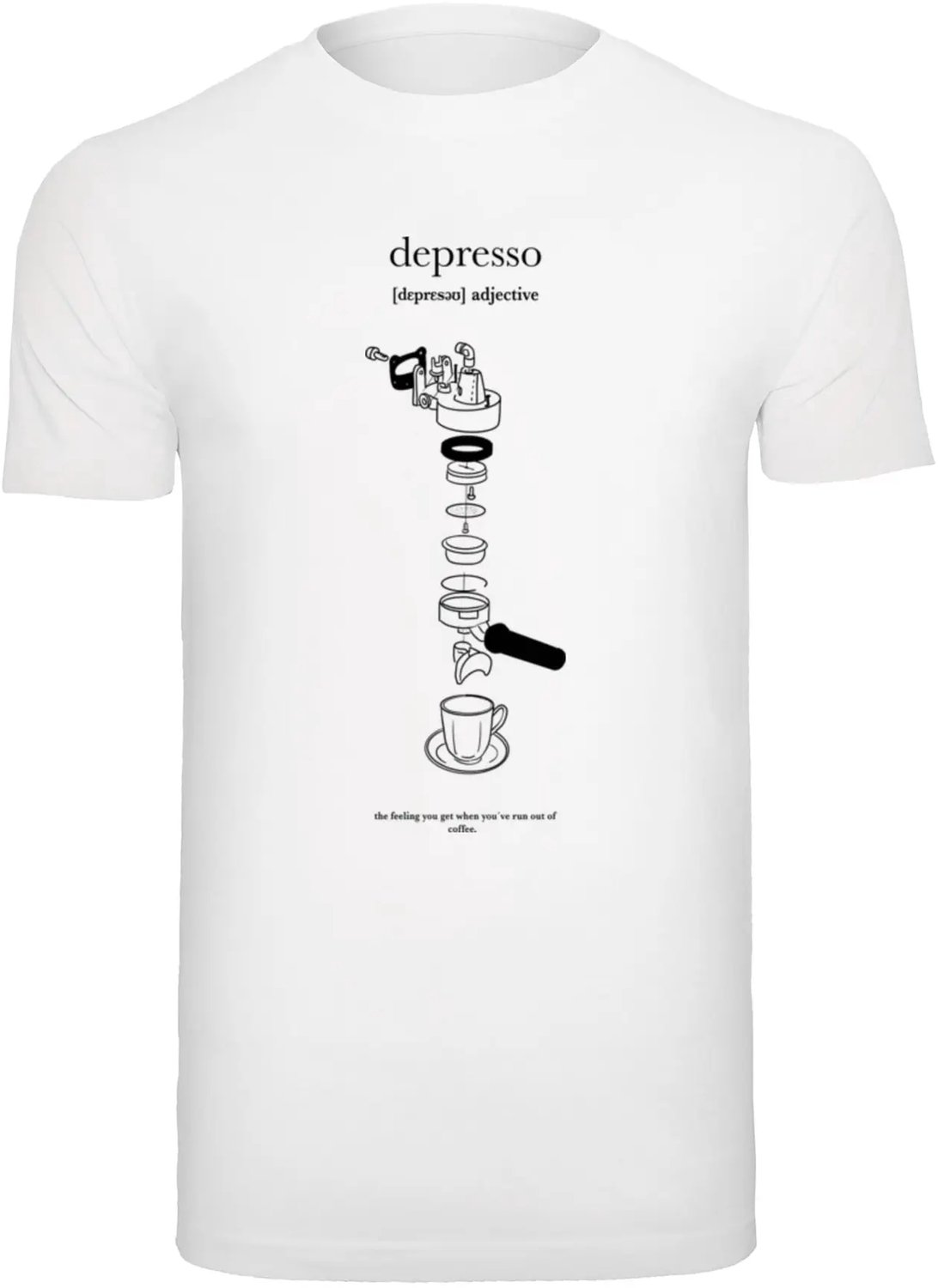 T-shirt Mister Tee Depresso Wit
