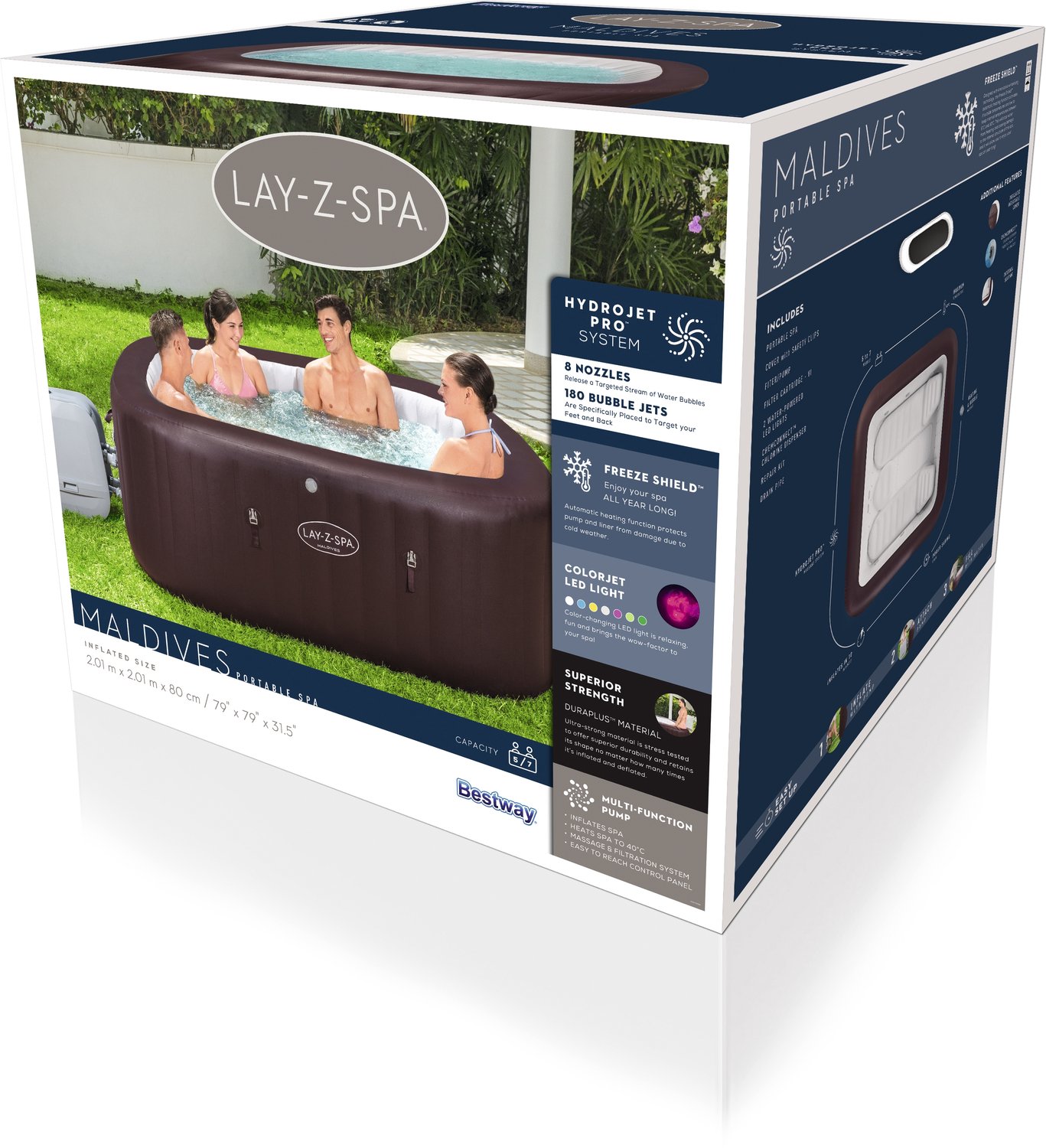 Lay-Z-Spa Maldives HydroJet Pro Smart - 5 tot 7 personen - 201 x 201 x 80 cm
