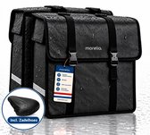 Morelia® Fietstas Incl Waterdichte Zadelhoes - 100% Waterdicht (48 Liter Zwart) - Fietstassen - Fietstassen Electrische Fietsen - Fietstassen Dubbel - Tarpaulin materiaal