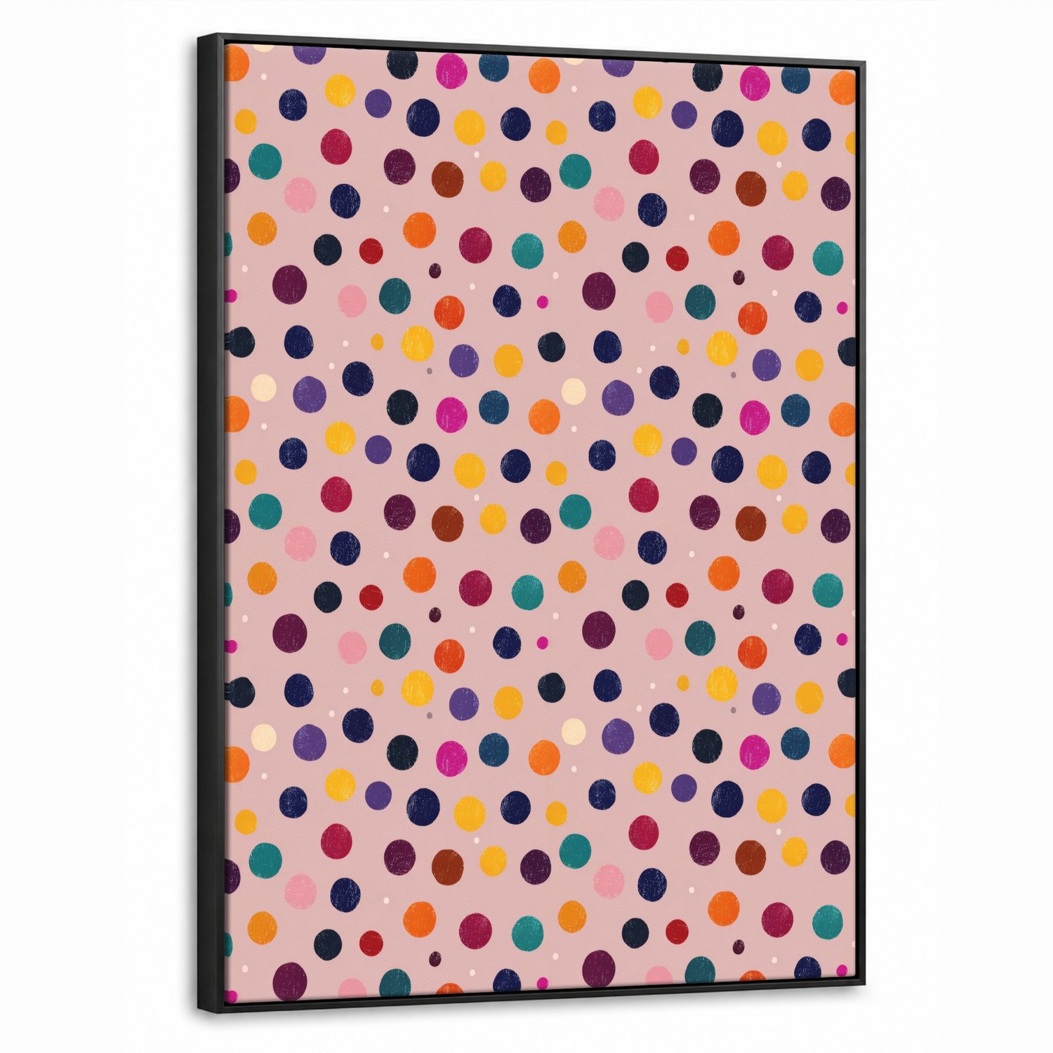 Canvas Schilderij met Baklijst 70x100cm - Cirkels - Patroon - Kleurrijk - Muurdecoratie woonkamer - Slaapkamer decoratie - Kamer accessoires - Schilderijen op canvas met lijst