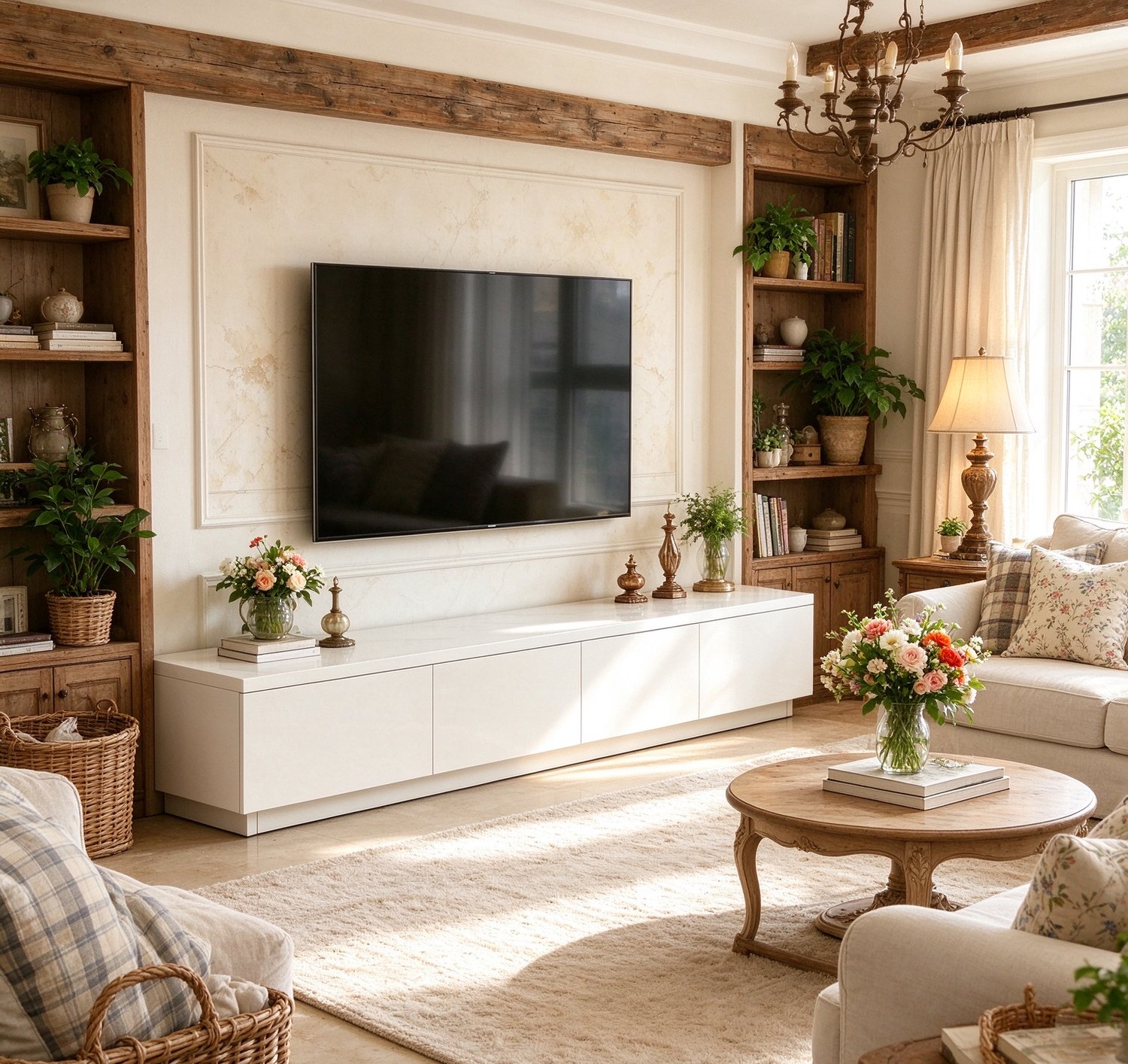 learnlogic Parelwitte tv-kast 200x30x30 cm middeleeuws design vrijstaand tv-meubel met veel opbergruimte entertainmentmeubel voor tv tot 75 inch geschikt voor woonkamer en slaapkamer