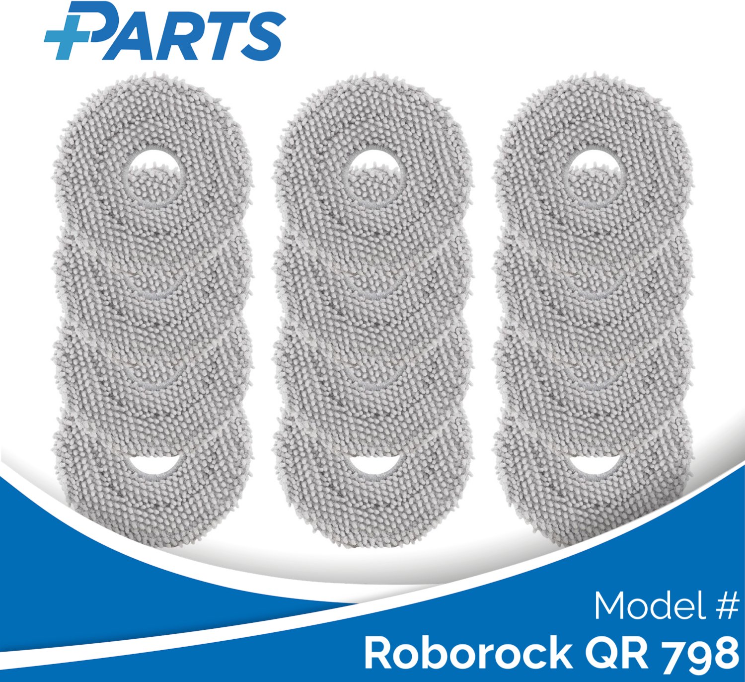 Plus.Parts Roborock QR 798 Dweilpads (12 Stuks, Plus.Parts® alternatief voor 8.02.0246) Overig