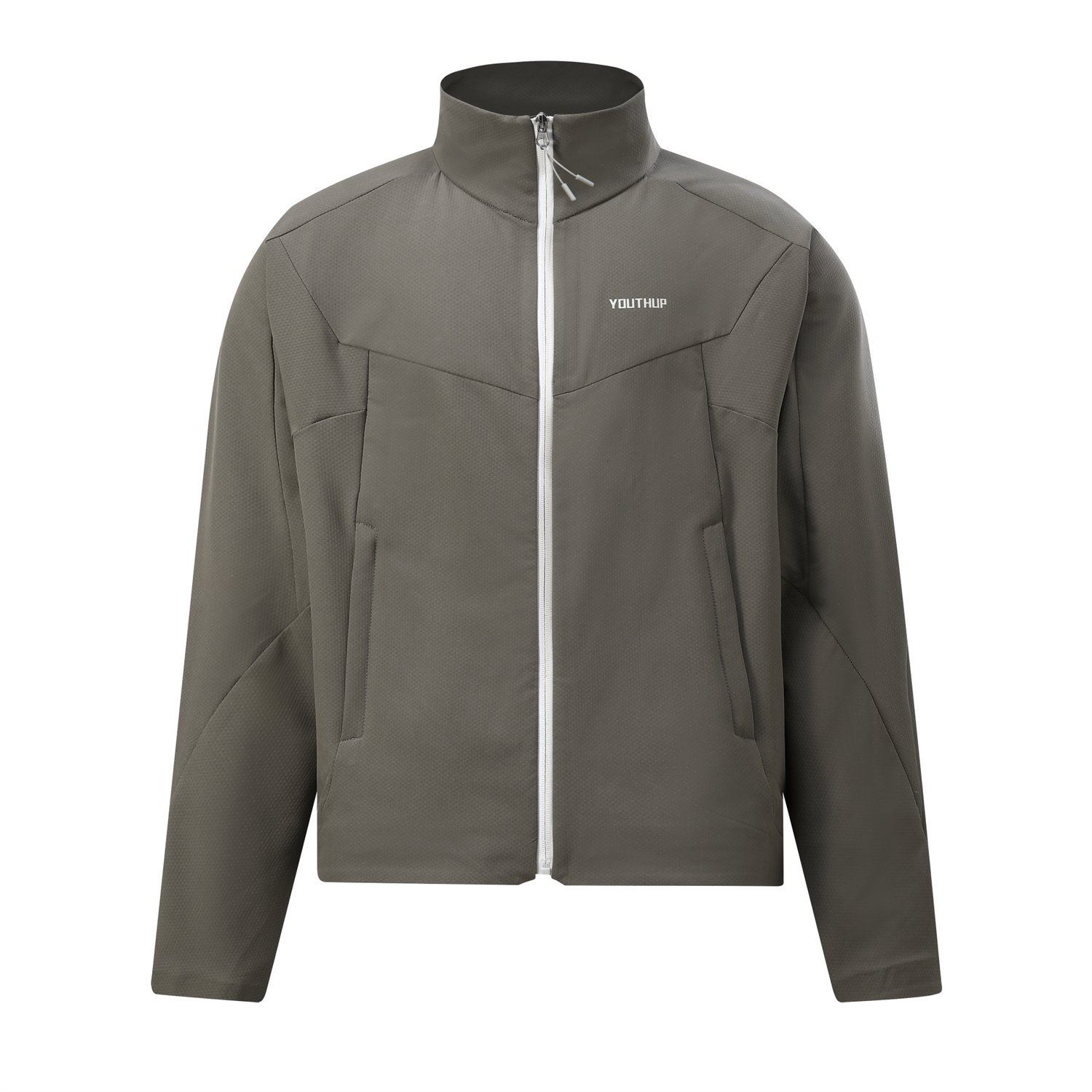 YOUTHUP Heren Winddicht Outdoorjas Waterafstotend Fleece Creme