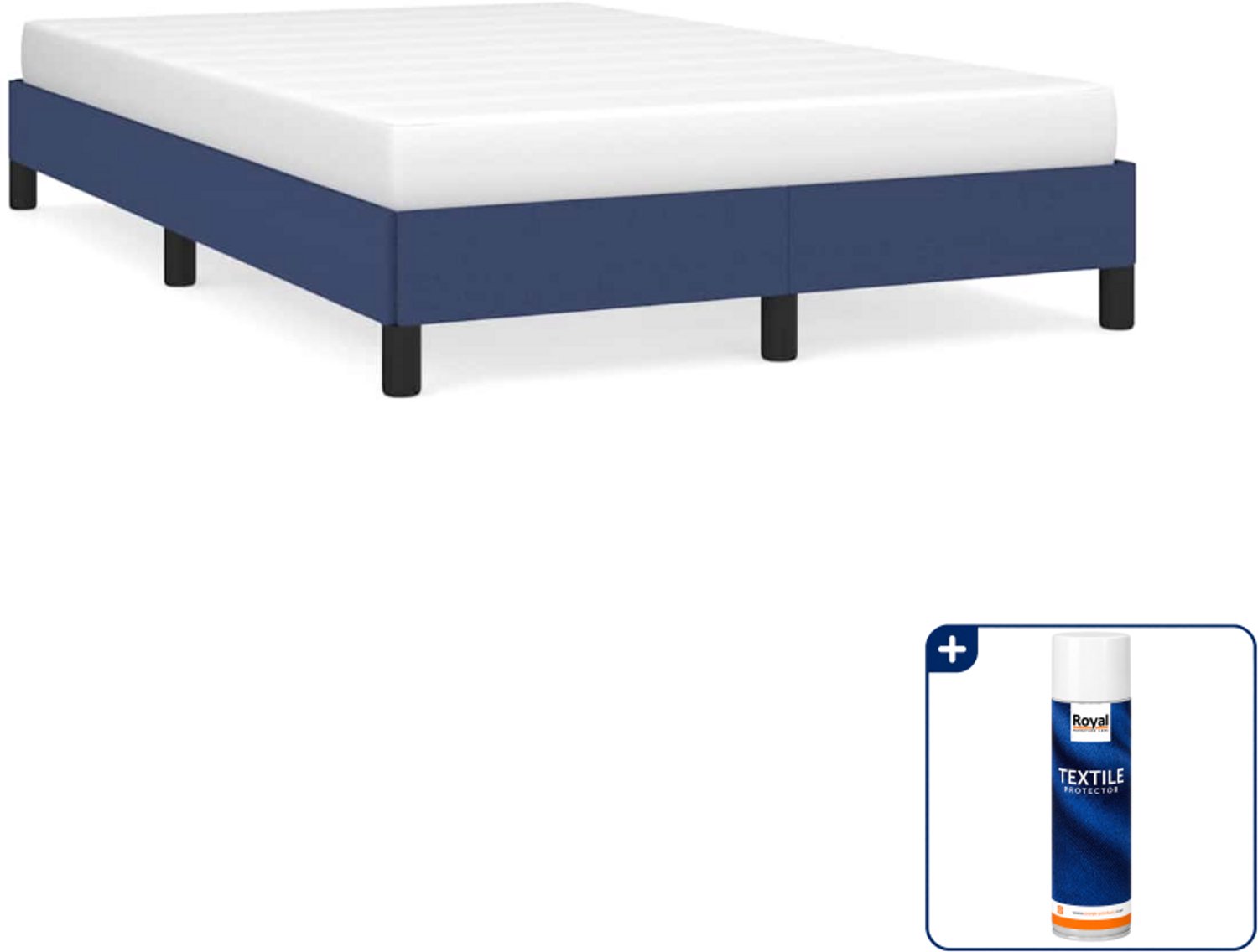 vidaXL bedframe - 120 x 200 cm - stof - blauw - Inclusief textielbeschermer 500 ml