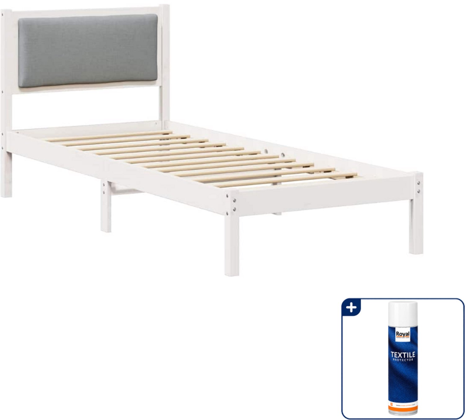 vidaXL bedframe - 80 x 200 cm - lichtgrijs - Inclusief textielbeschermer 500 ml
