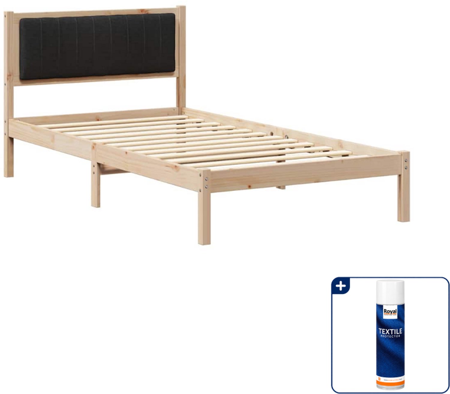 vidaXL bedframe - 100 x 200 cm - zwart - Inclusief textielbeschermer 500 ml Bruin