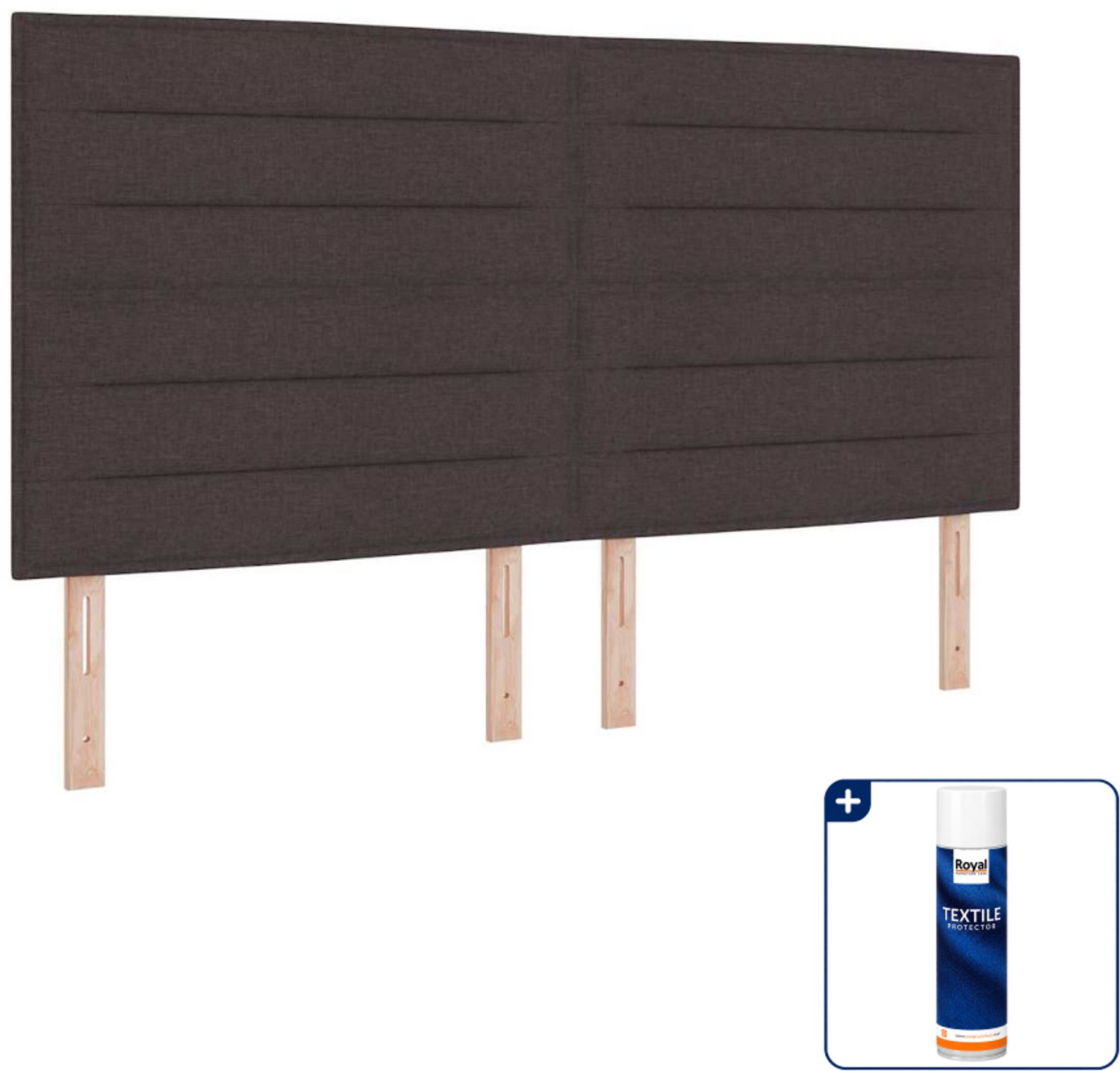 vidaXL Boxspring Kingsize 180 x 200 cm - stof - donkerbruin - Inclusief textielbeschermer 500 ml