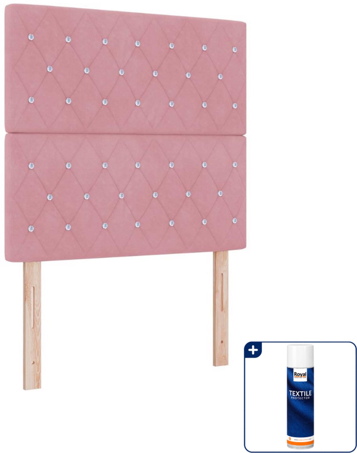 vidaXL led boxspringbed - 120 x 190 cm - roze - Inclusief textielbeschermer 500 ml