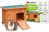 Konijnenhok – Compact konijnenhok voor buiten met nachthok – 53x37x46 cm – Flamingo Konijnenhok Domo Classic Bruin
