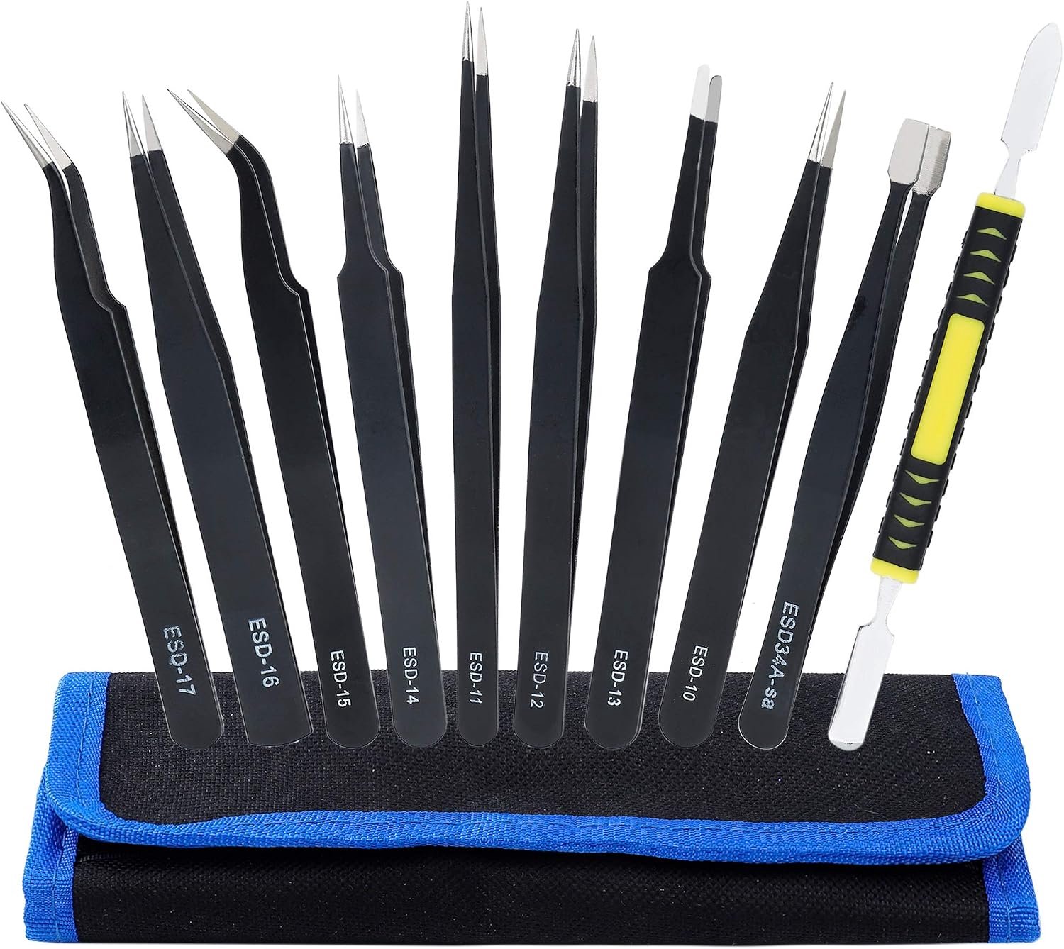 Tweezers Set 10 Stuks - ESD Anti-Statistisch - Precisie Voor Elektronica - Luxento