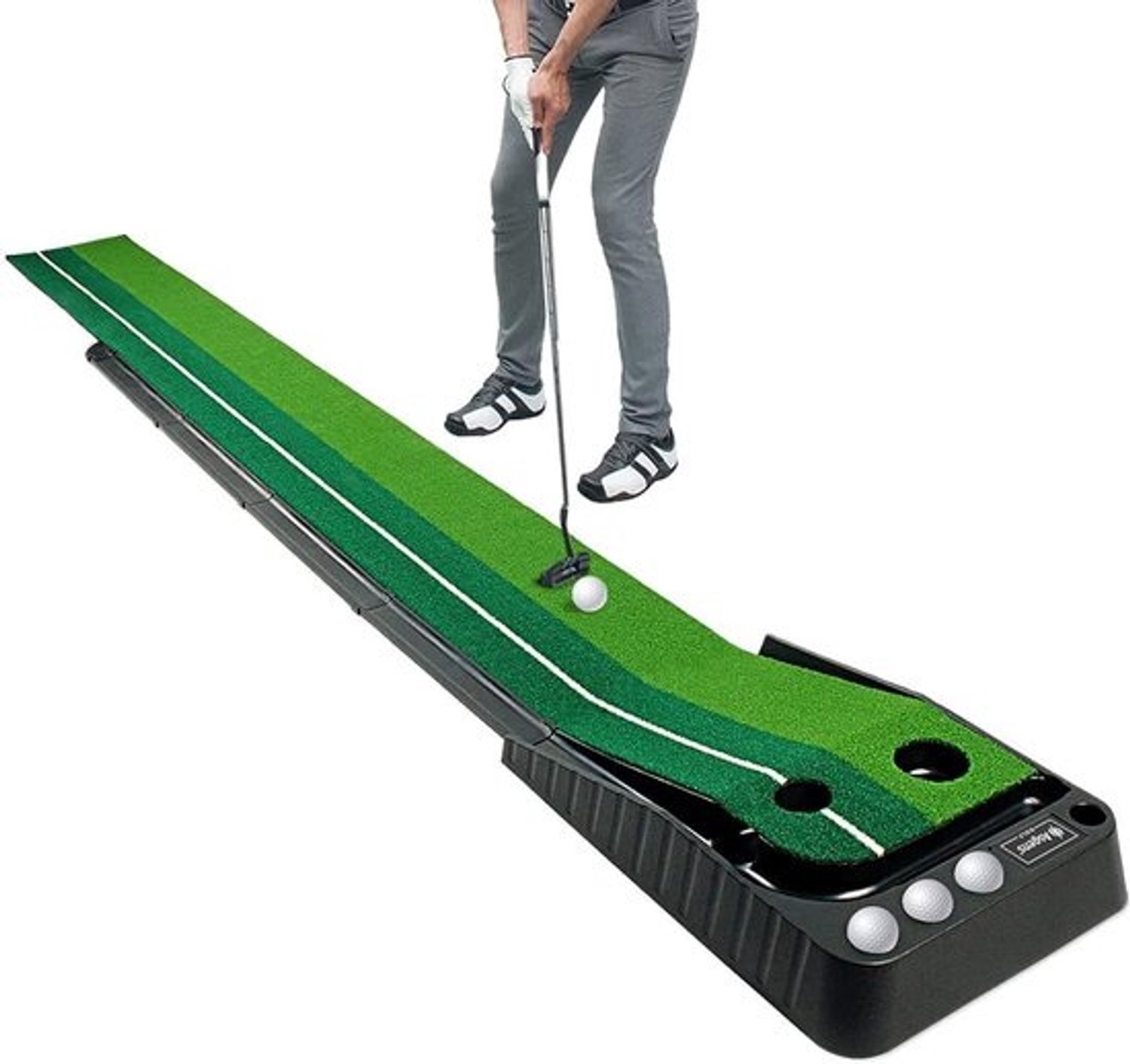 Golf Putting Trainer - Met 3 ballen - Kunstgras - Voor binnen en buiten - ShopVlot
