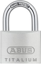 Abus Hangslot Titalium - 40 mm - Slotkast van Aluminium - Beugel van Gehard Staal met NANO PROTECT™ Coating - Verstelbare Beugel 60-150 mm - Paracentrisch Sleutelprofiel - Zilver