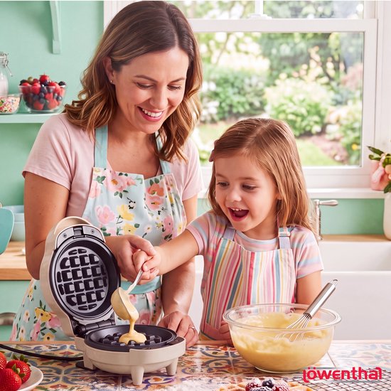 2-in-1 Wafelmaker - Wafelijzer met Verwisselbare Platen - Wafel & Pannenkoeken Maker met Koudgrepen - Mini Wafelmaker met Anti Aanbaklaag - Pancake Maker - Uitneembare Platen - Waffle Maker - Wafelmachine - Waffle Iron - Beige - Löwenthal — afbeelding 5