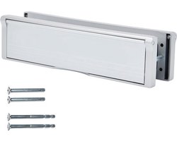 Keypak 10" (27cm) Deurbrievenbus - Verstelbaar voor UPVC-, composiet- en houten deuren (zilver/satijn geanodiseerd aluminium, 40-80 mm)