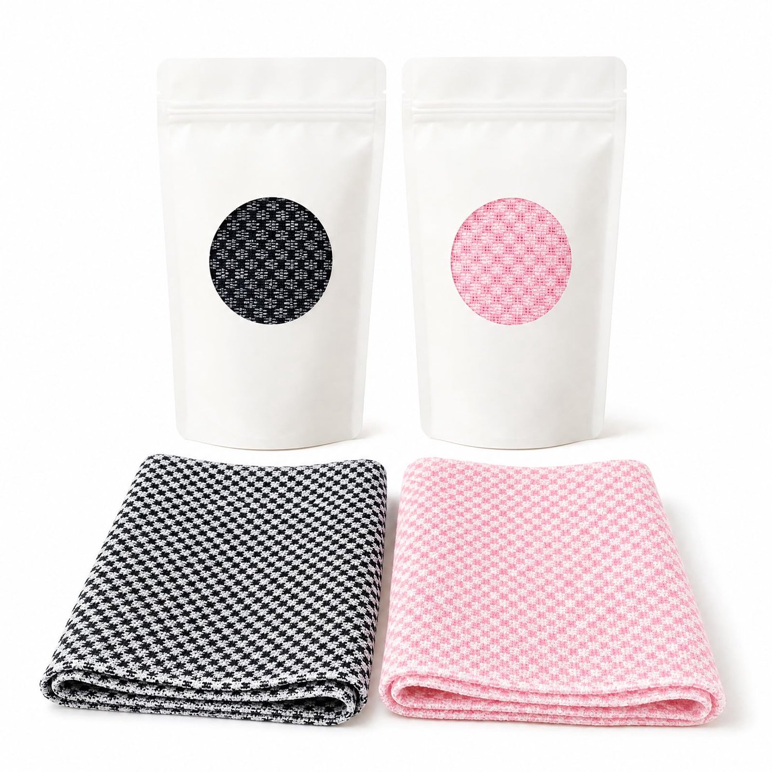Exfoliërende douchehanddoek 2 stuks - 70 x 35 cm - zwart + roze - gladde huid voor mannen en vrouwen - m-winkel