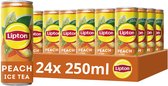 Lipton Ice Tea blik - Peach - laag in calorieën - 24 x 250 ml - Voordeelverpakking