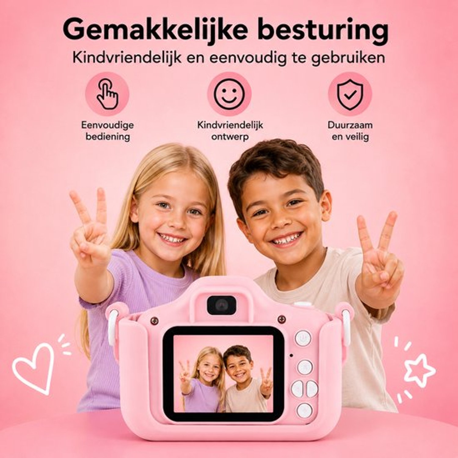 Kiddl Kindercamera – Digitale Camera voor Kinderen – 32GB SD-kaart – Selfiecamera – Foto & Video – Nederlands Menu — afbeelding 6