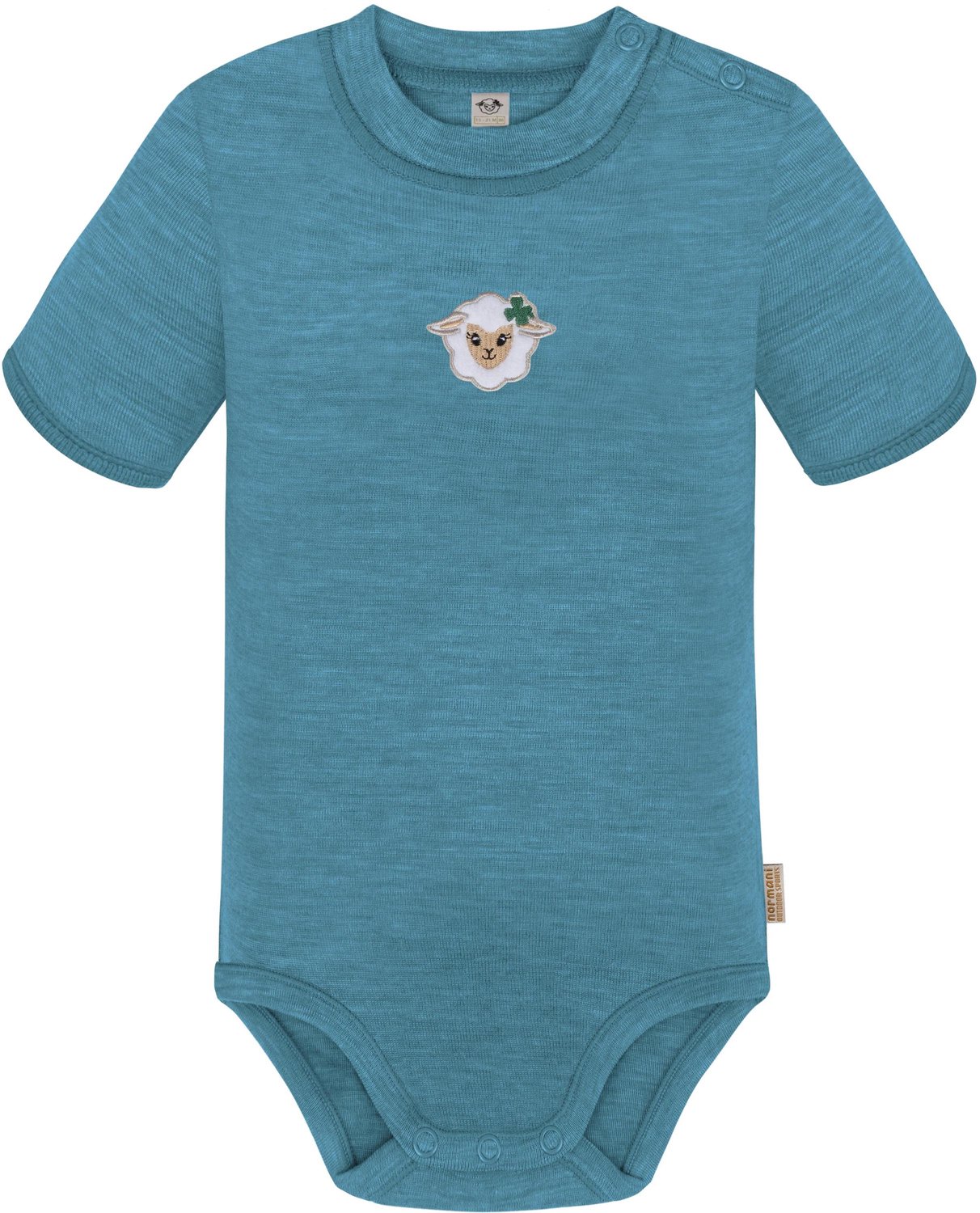 Baby-body met korte mouwen van merinowol „Tihoi“