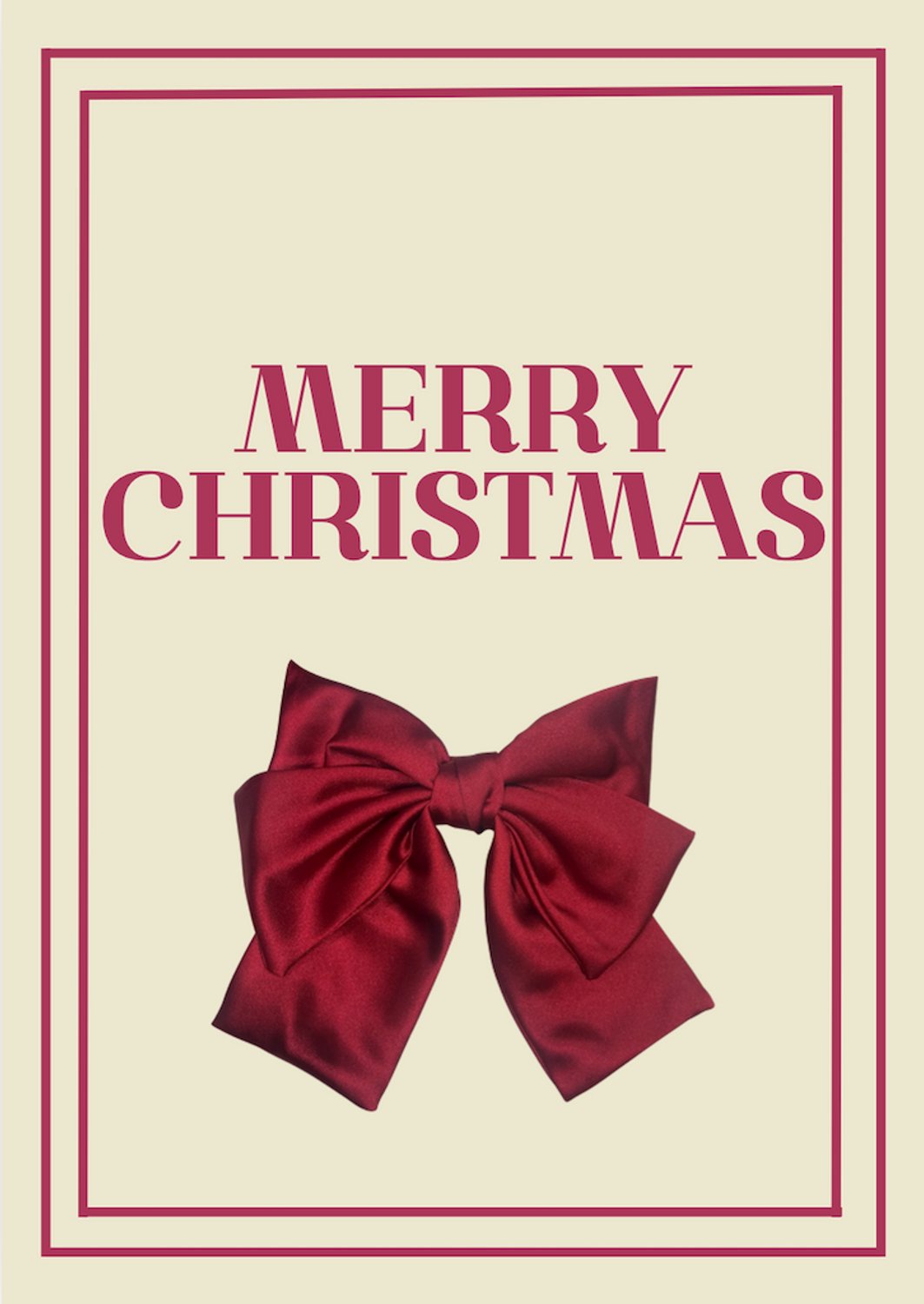 Kerstkaart Merry Christmas met strik – A6 kaart