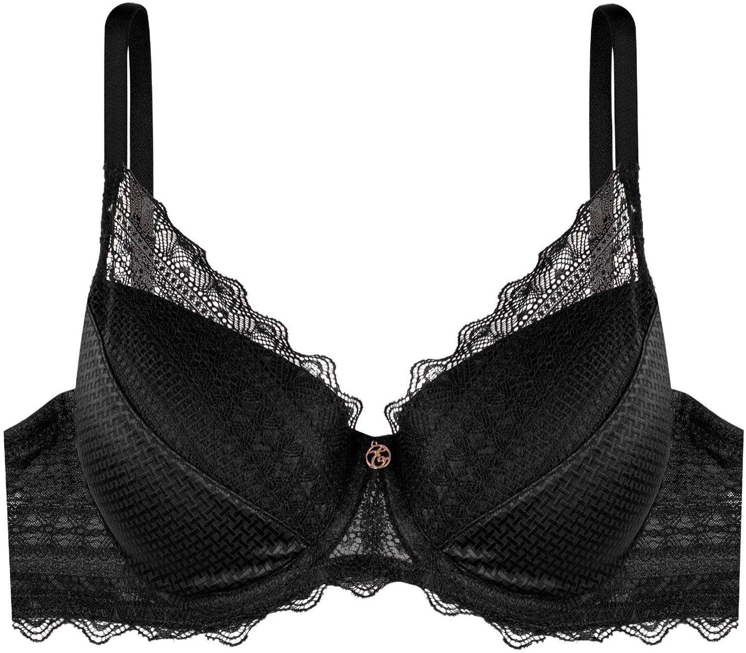 ESOTIQ Hudson - Push-upbeha - 75B - Zwart - Kanten details