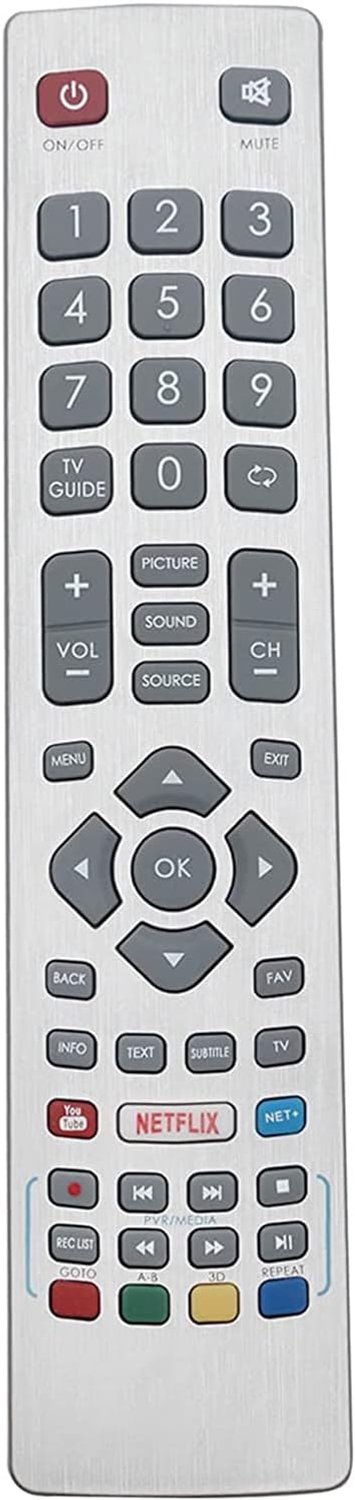 Vervangende afstandsbediening - geschikt voor Sharp Aquos LED LCD - Netflix en YouTube knoppen - eenvoudig in gebruik - Vemera
