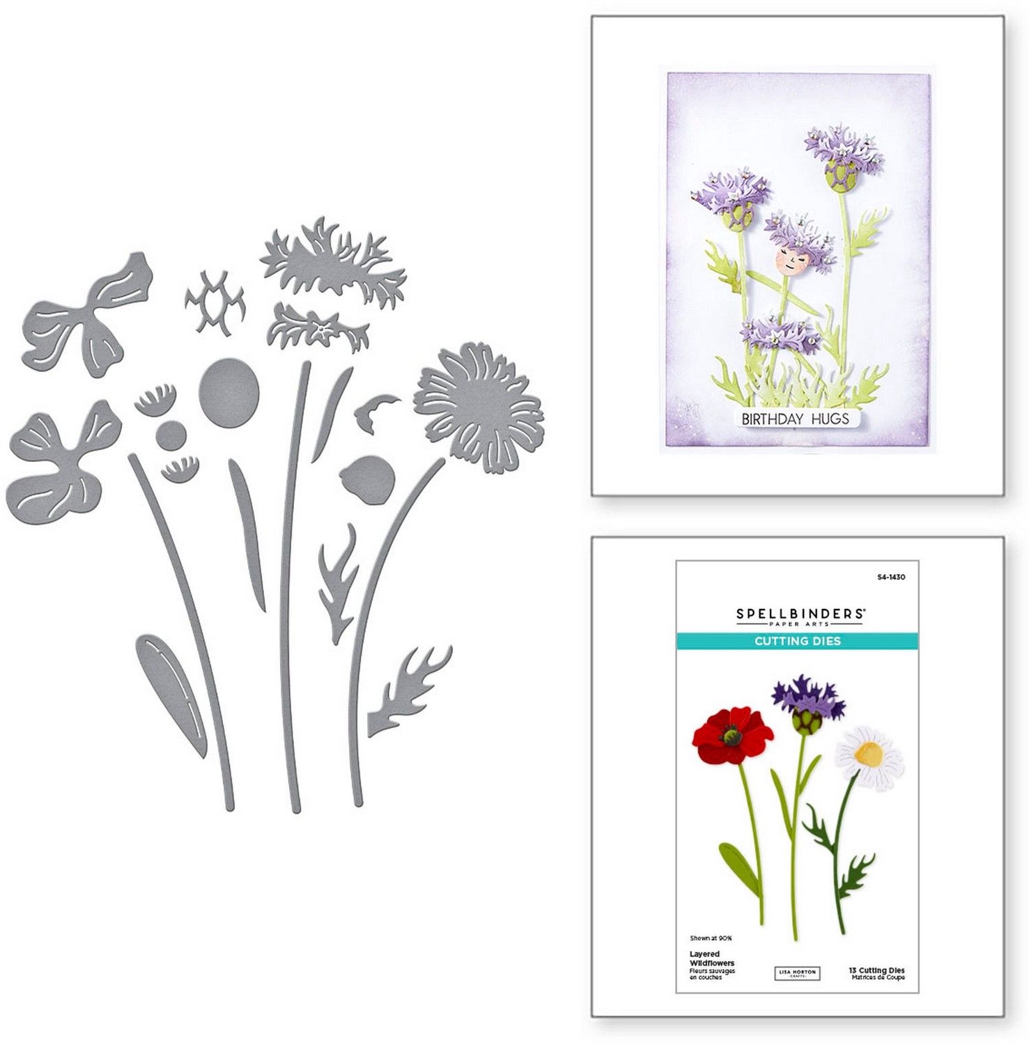 Spellbinders Snijmallen - Layered Wildflowers - 13 st.