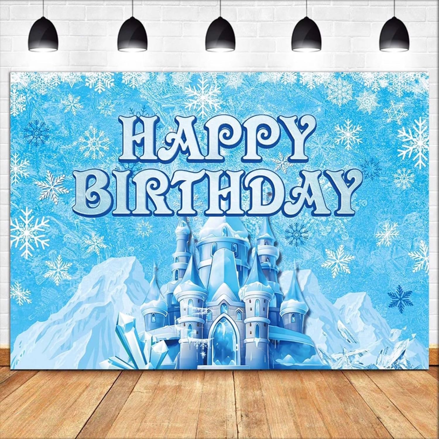 Achtergrondstof sneeuwvlok 150x100 cm - prinsessenfeest decoratie - fantasie sneeuwvlok thema - perfect voor foto's - ServiceTopper