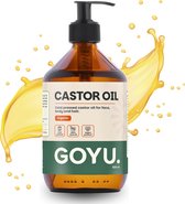 GOYU Castor olie 500 ml - 100% Puur & Biologisch – Koudgeperst – Ricinusolie voor Gezicht, Huid, Haar, Wimpers & Wenkbrauwen – Vegan