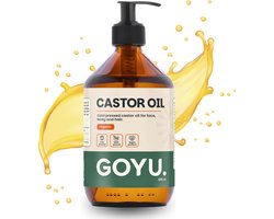 GOYU Castor olie 500 ml - 100% Puur & Biologisch – Koudgeperst – Ricinusolie voor Gezicht, Huid, Haar, Wimpers & Wenkbrauwen – Vegan