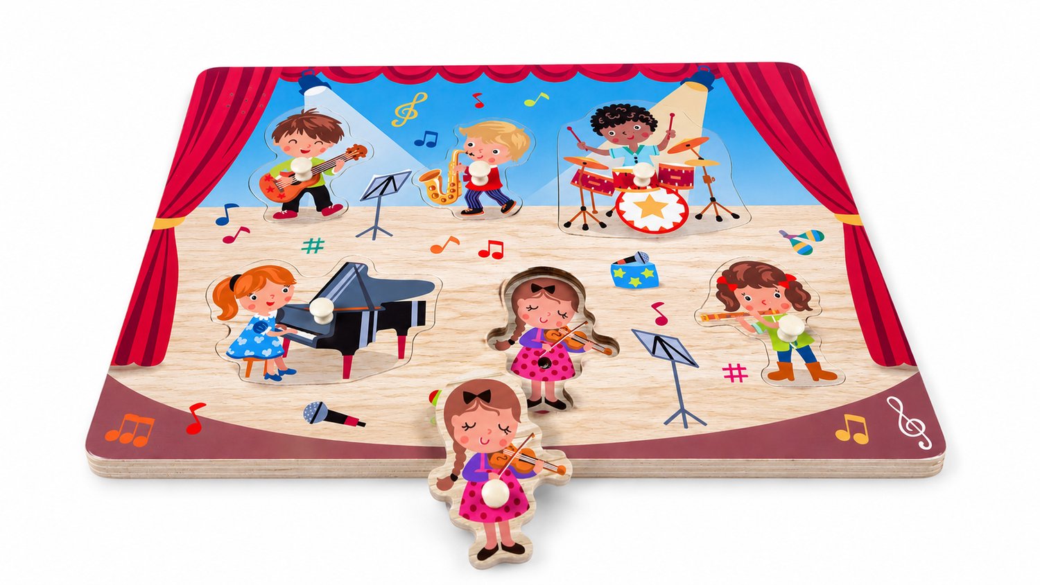 RS.PLAYWOOD - Geluidenpuzzel - orkest- puzzel met geluid muziekinstrumenten