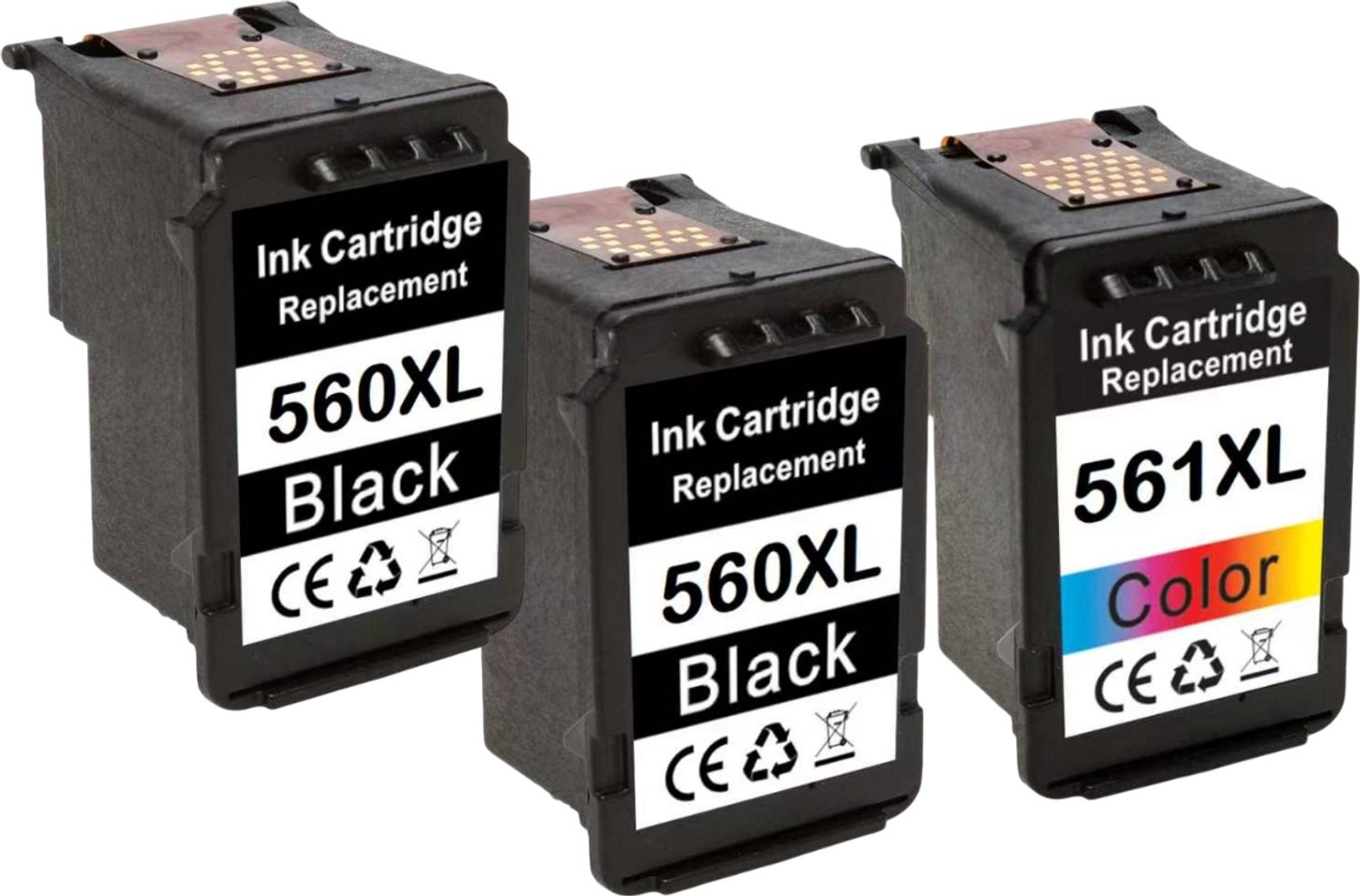 KATRIZ® huismerk inkt voor Canon PG-560XL(2x) Zwart &CL-561XL(1x) Kleur|Geschikt voor Canon PIXMA TS5350/TS5350a /TS5350i/ TS5351/ TS5351a /TS5351i /TS5352 /TS5352a/TS5353 /TS5353a /TS5355a /TS7450a /TS7450i /TS7451/TS7451a/TS7451i