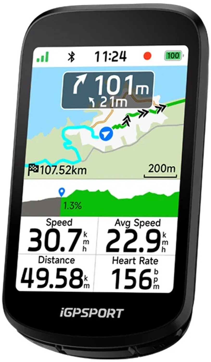 DeltaMerch Fietsnavigatie - Navigatie - GPS - Fietscomputer - 3,3-inch - Kleurrijk Display - Ongevallen Detectie - Zwart