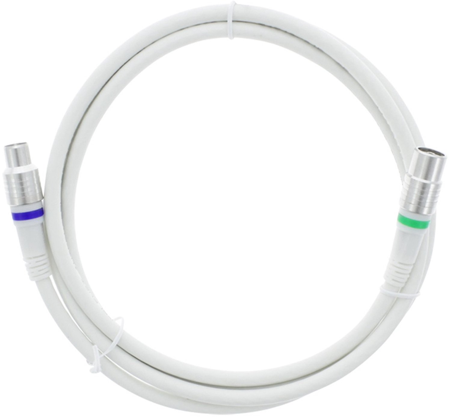 Q-LINK coax verbindingskabel 1.5mtr geschikt voor 4K UltraHD en Ziggo | WIT