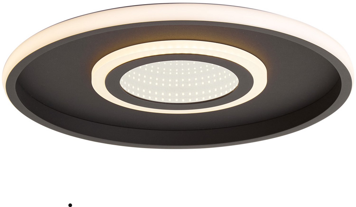 Qazqa led moderne plafondlamp, plafonniere - Frini - zwart, rond, 40cm, ideaal als home-office, kantoor, hal, slaapkamer en woonkamer lamp