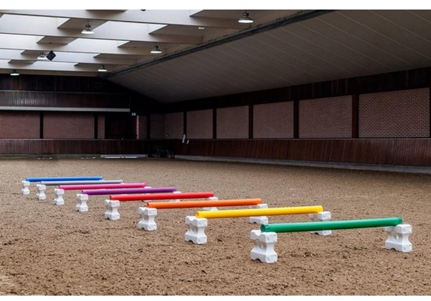 Voetbalhindernisstangen 175 cm - Blauw, 10 stuks - Kunststof zonder houten kern - Flexibel voor binnen en buiten