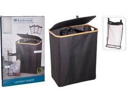 Wasmand 3 Vakken - Wassorteerder - Wamand - Wasbox - Organizer Kleding - Waszakken Voor Wasgoed - Laundry Basket - Dubbele Wasmand