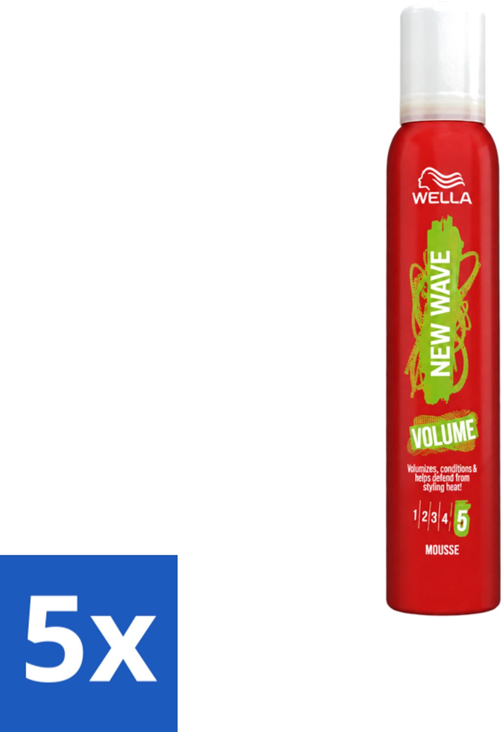 5 x Wella – New Wave Boost – Volumemousse – 200 ml - Voordeelverpakking - 5 stuks