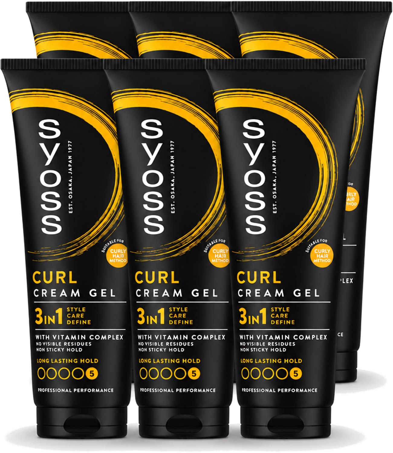 6 x Syoss - Curl Control - Gel - Voor Gedefinieerde Krullen - 250 ml - Voordeelverpakking - 6 stuks