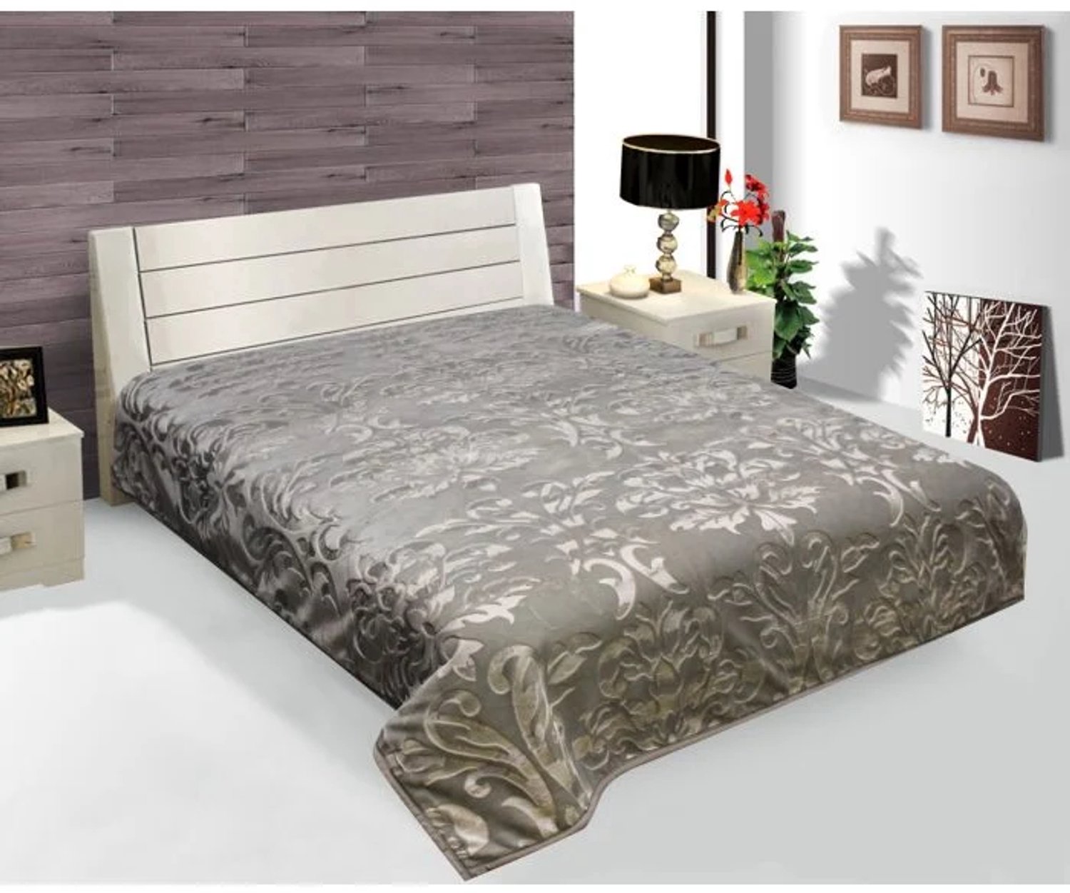 TEKZEN Lavella Collection - Arelis Deken - 200x240 cm - Grijs - Microvezel - Plaid
