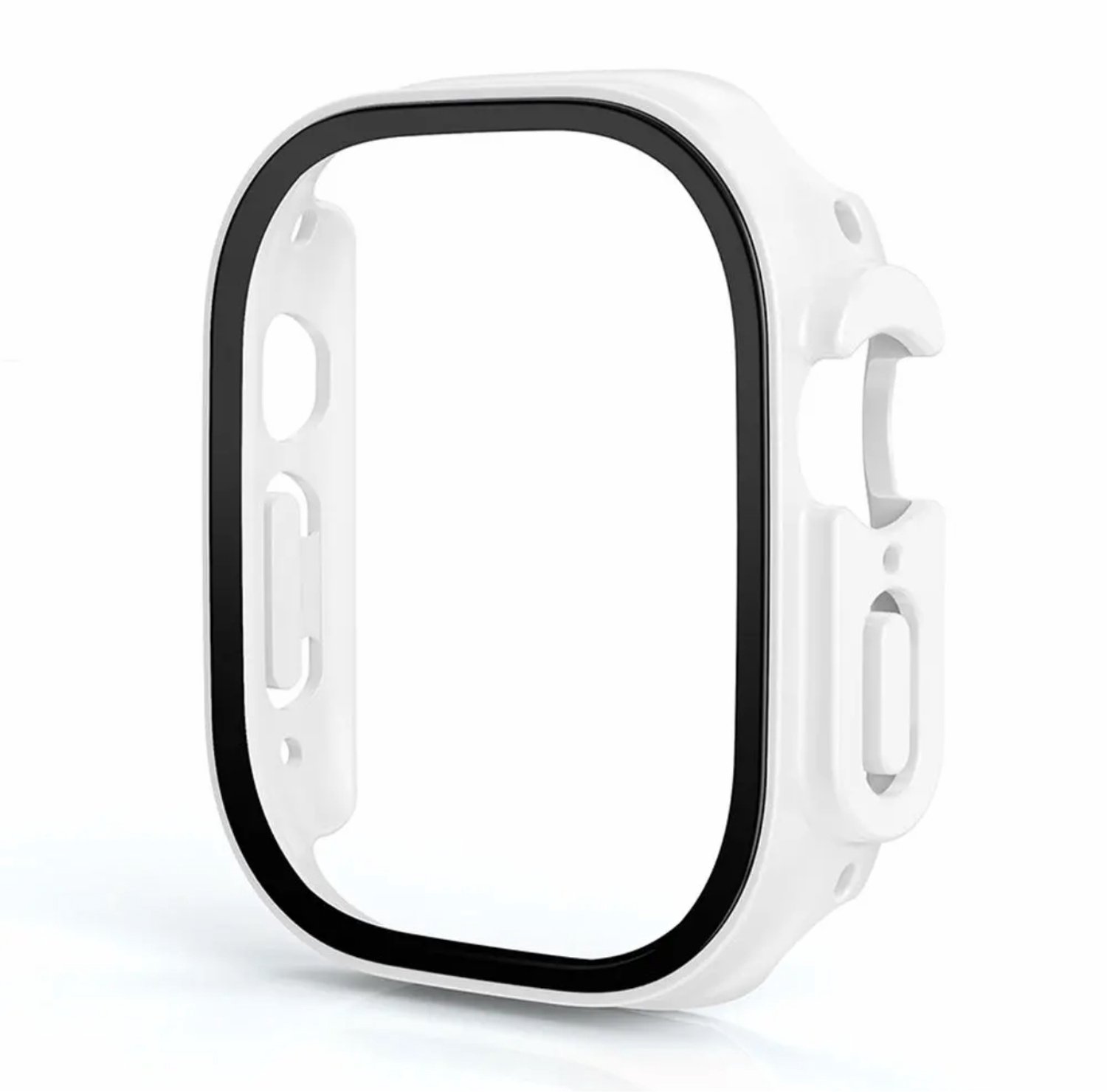 Stravo Case / Hoesje voor Apple Watch Ultra 4/3/2/1 49mm – Full Cover TPU met Screenprotector – Wit
