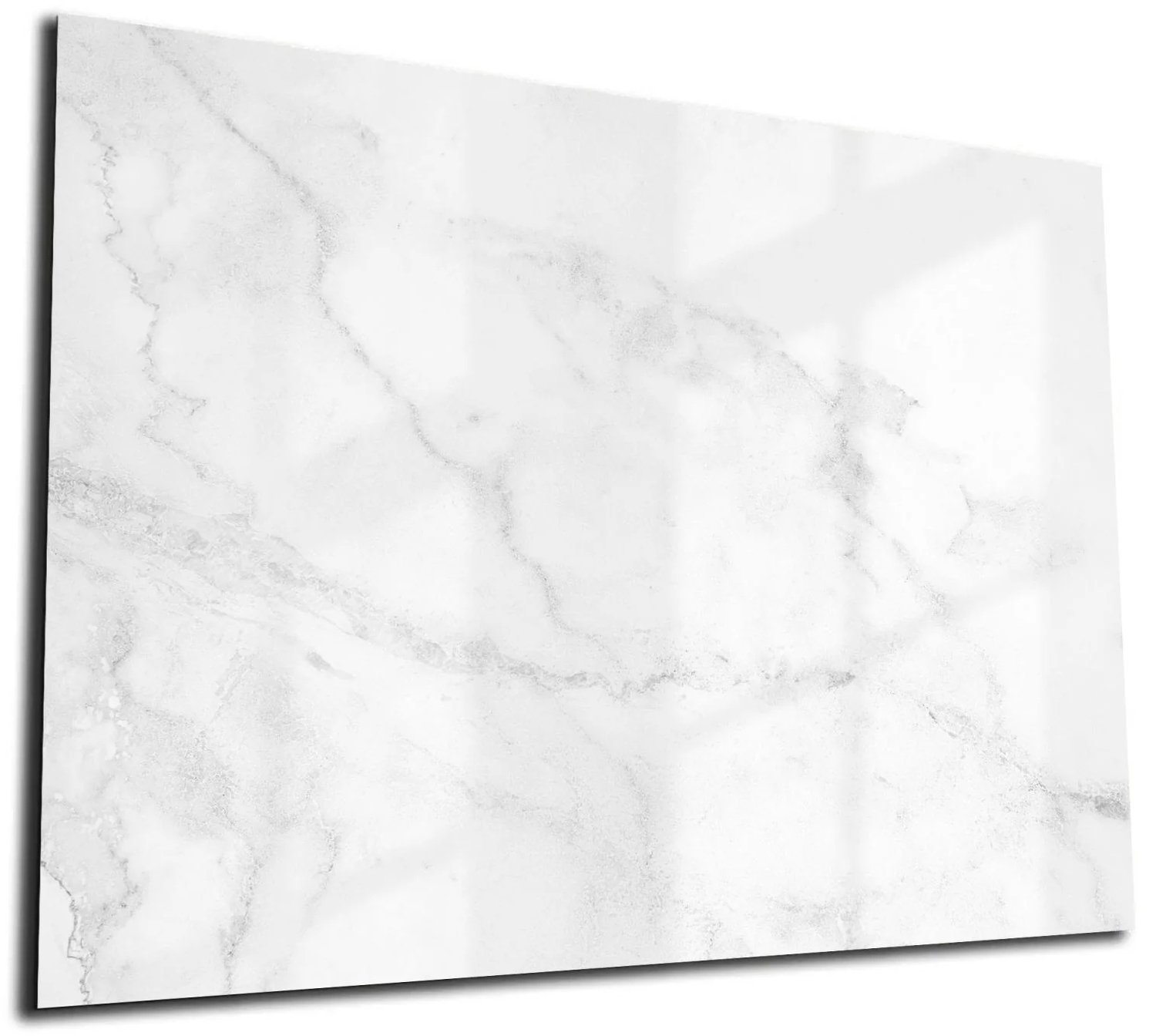 Mydesignglas Glazen Whiteboard - Gehard Glas - Glazen Magneetborden - Memobord - Magnetisch - Krasbestendig - Frameless - 120x60cm - Wit Marmer