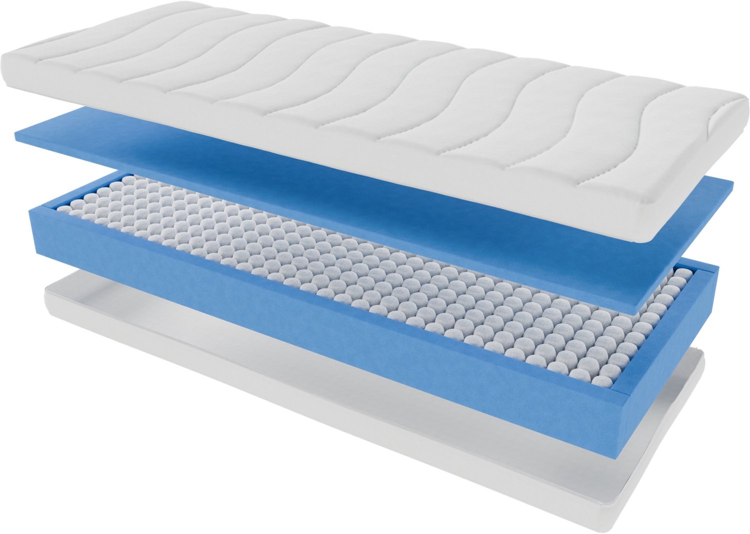 Toros Bedden 80x200x21 Hybrid - Pocket Vering - Afritsbare Hoes - Wit - Anti Allergisch - Matras