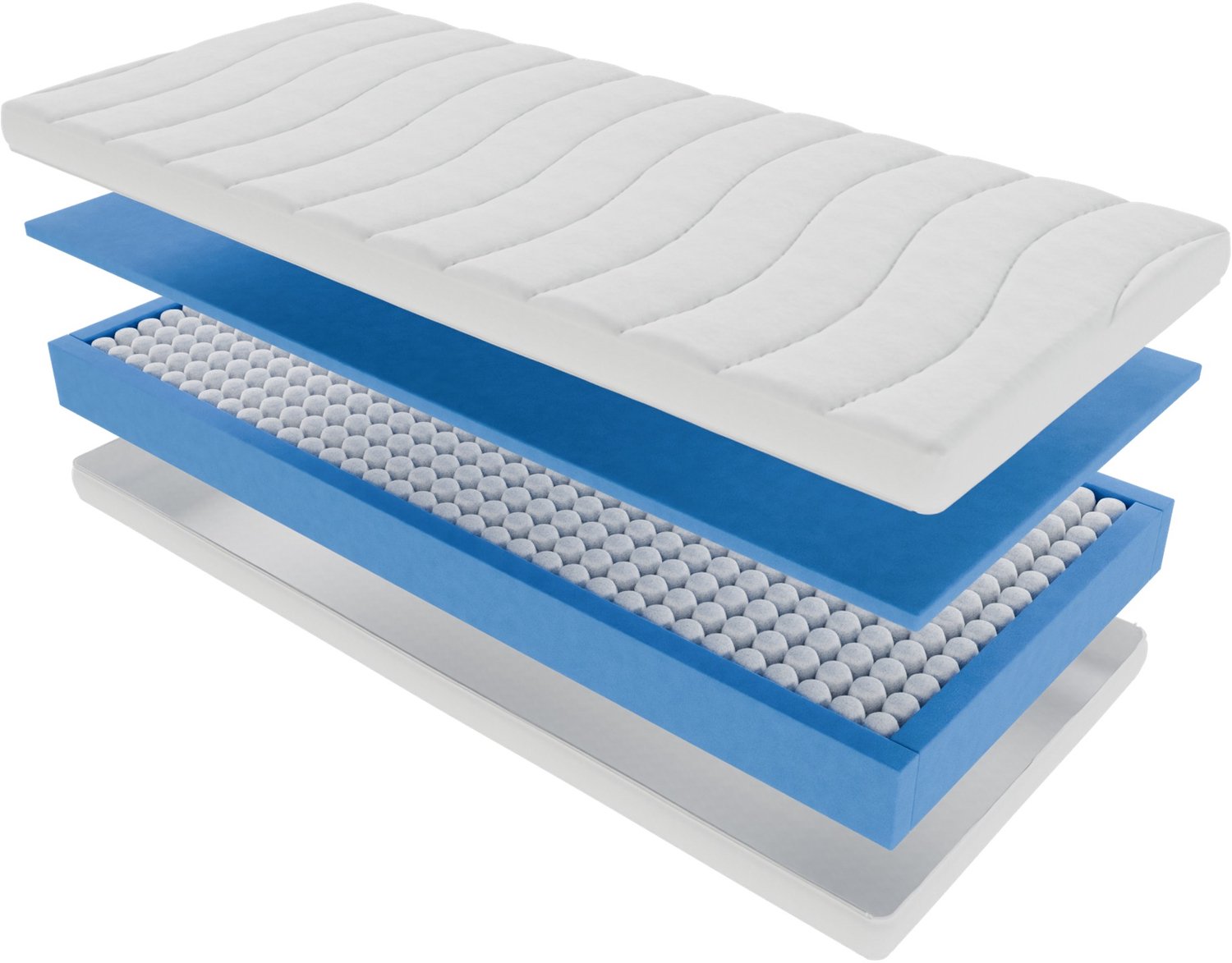 Toros Bedden Pocket Matras Koudschuim 90x200 20cm Met Luxe Bamboe Hoes Met Rits Wit